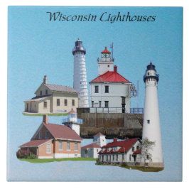 Wisconsin Lighthouses-panel Kakelplatta