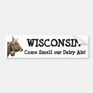 Wisconsin luktar vår skjorta för kon för bildekal