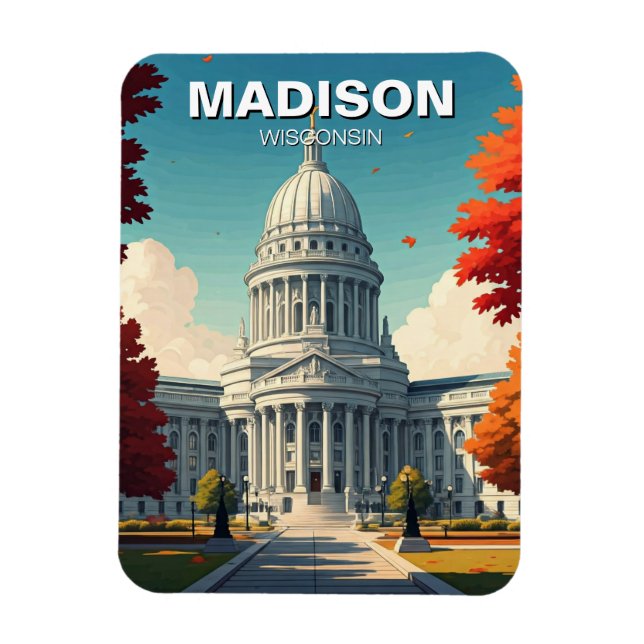 Wisconsin Madison State Huvudstad Magnet (Vertikal)