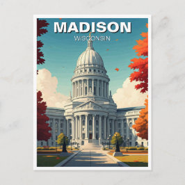 Wisconsin Madison State Huvudstad Vykort