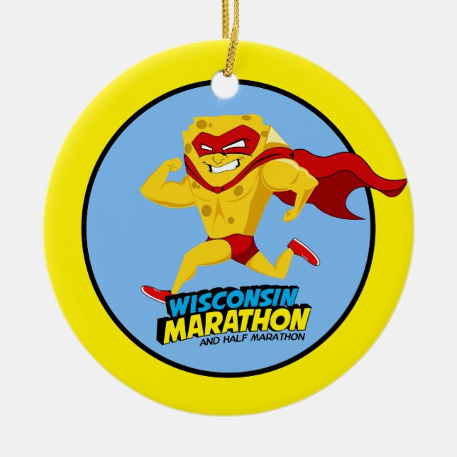 Wisconsin maratonPosta-Maraton Julgransprydnad Keramik (Framsidan)
