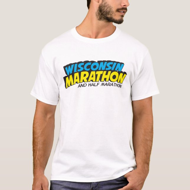 Wisconsin maratonPosta-Maraton T-shirt (Framsida)