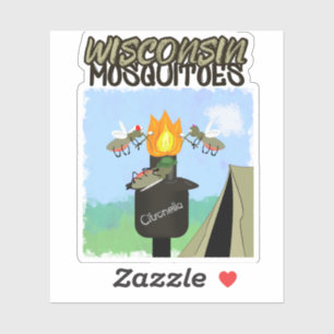 Wisconsin Mosquitoes Tecknad - Tiki Camping Klistermärken