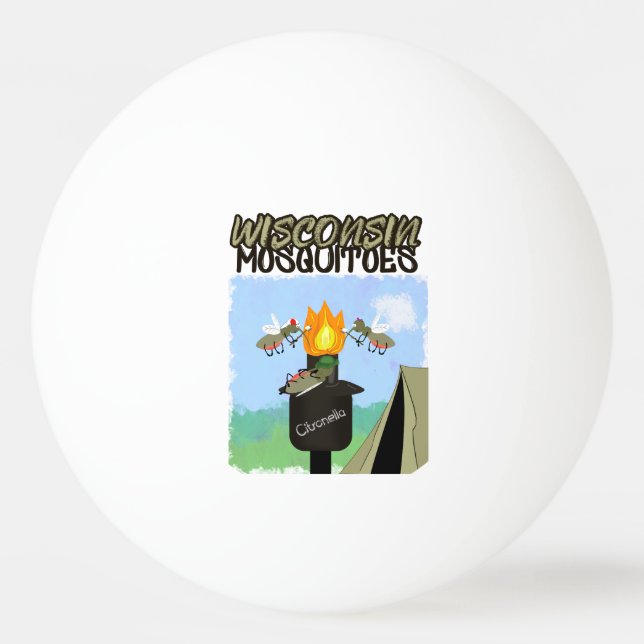 Wisconsin Mosquitoes Tecknad - Tiki Camping Pingisboll (Framsidan)