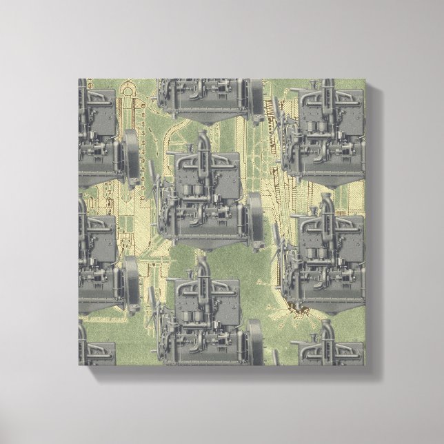 Wisconsin Motor Milwaukee Wisconsin Engine Tidigt  Canvastryck (Framsida)