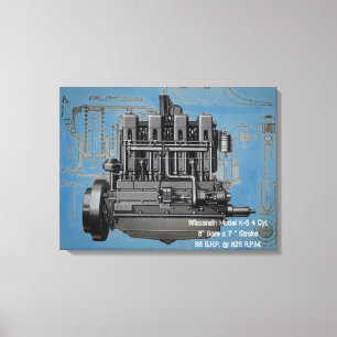 Wisconsin Motor Milwaukee Wisconsin Engine Tidigt  Canvastryck