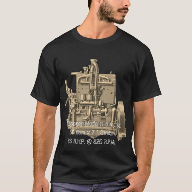 Wisconsin Motor Milwaukee Wisconsin Engine Tidigt  T-shirt (Framsida)