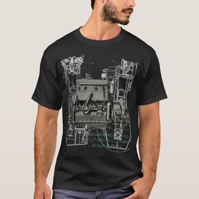 Wisconsin Motor Milwaukee Wisconsin-gasmotor B-3 Tee Shirt (Framsida)