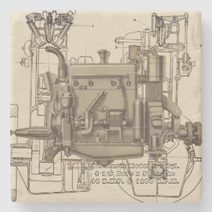 Wisconsin Motor Milwaukee Wisconsin gasmotor X Underlägg Sten