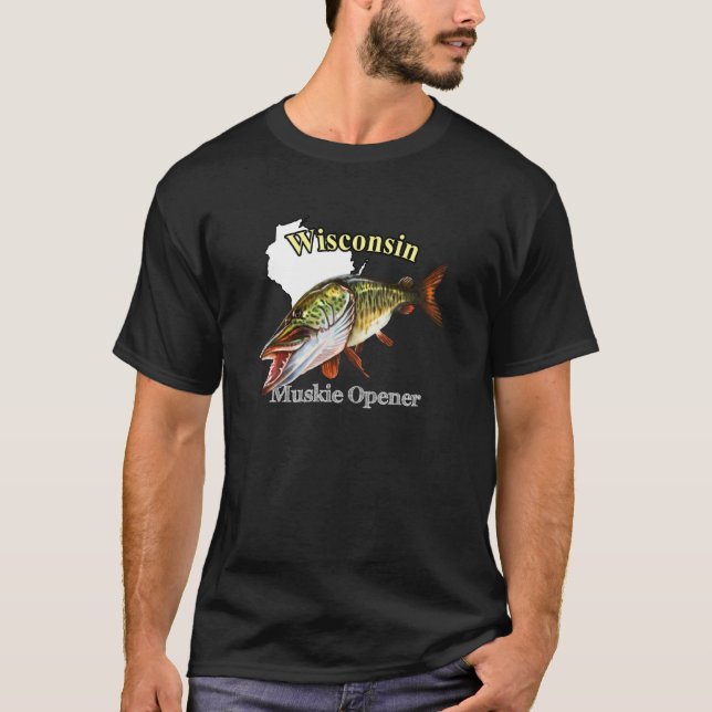 Wisconsin Muskie Opener T Shirt (Framsida)