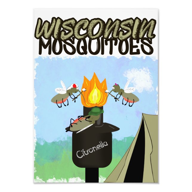 Wisconsin myggor tecknad serie - Camping av Tiki Fototryck (Framsidan)