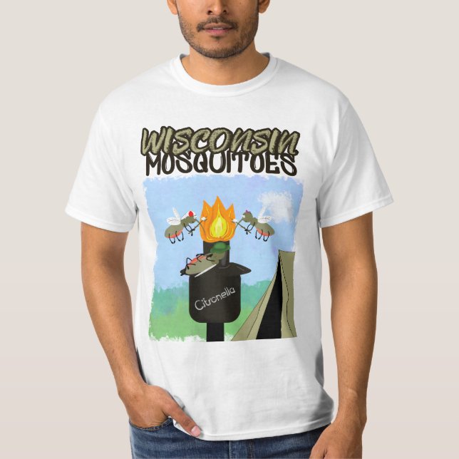 Wisconsin myggor tecknad serie - Camping av Tiki T Shirt (Framsida)