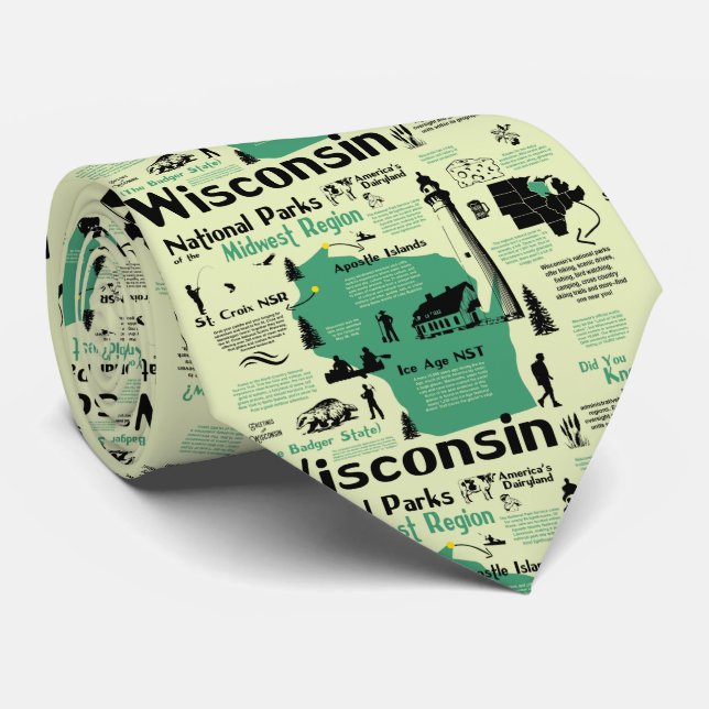 Wisconsin National Parker Infografik Karta Slips (Rullad)