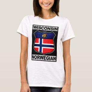 Wisconsin Norska Amerikanska T Shirt