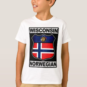 Wisconsin Norska Amerikanska T Shirt