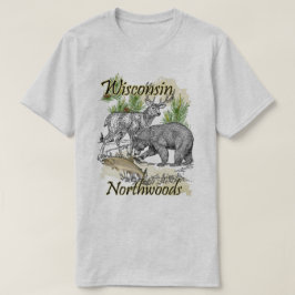 Wisconsin Northwood Sportsman Hunting Fishing Tee Shirt