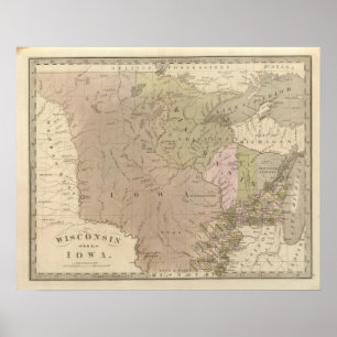 Wisconsin och Iowa Poster