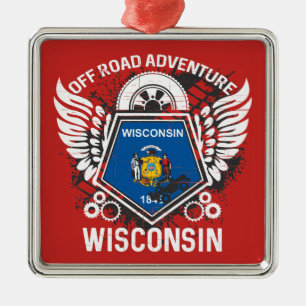 Wisconsin off Road Äventyr 4x4 Trail Mudding Julgransprydnad Metall