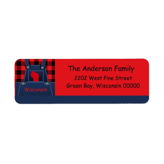 Wisconsin Overalls Buffalo Play Returadress Returadress Etikett (Framsidan)