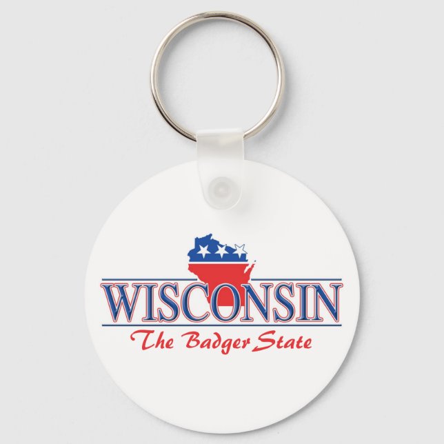 Wisconsin Patriotic Keychain Nyckelring (Framsida)