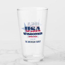 Wisconsin Patriotic Pride Personlig Glaskopp