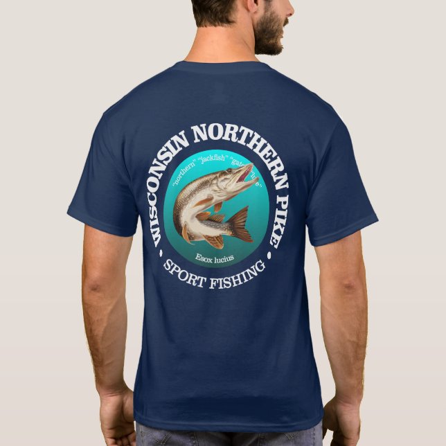 Wisconsin Pike Fishing T Shirt (Baksida)