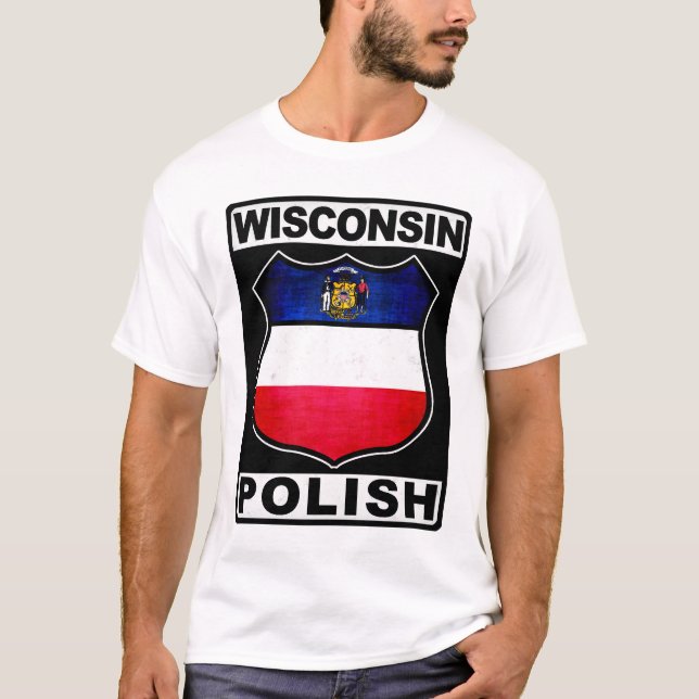 Wisconsin, polsk amerikansk tee shirt (Framsida)