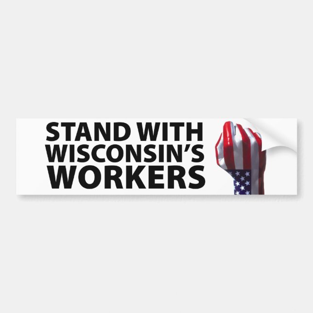 Wisconsin protester bildekal (Framsidan)