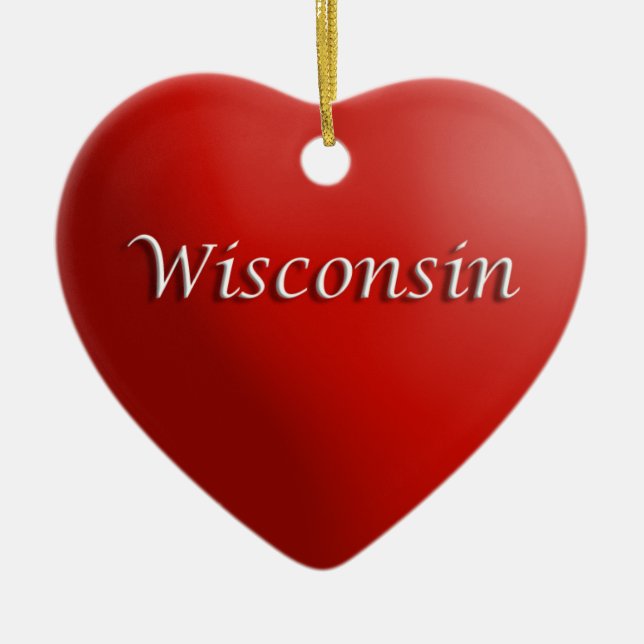 Wisconsin Red Heart Keepsak Ornament (Framsidan)