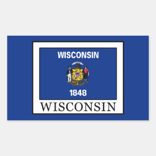 Wisconsin Rektangulärt Klistermärke