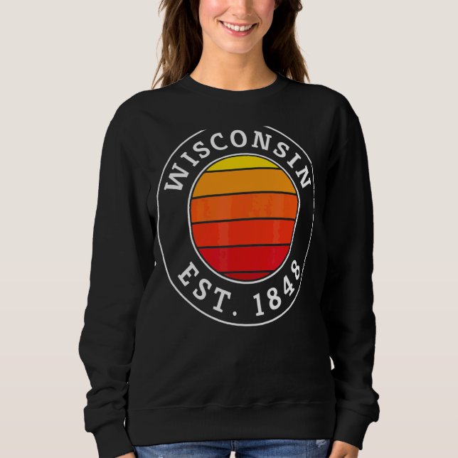 Wisconsin Retro Sunset Graphic T Shirt (Framsida)