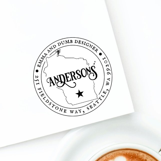 Wisconsin Returadress Frimärke Self-Inking Självfärgande Stämpel (Skapare uppladdad)