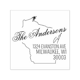 Wisconsin Returadress Self Inking Rubber Frimärke Självfärgande Stämpel