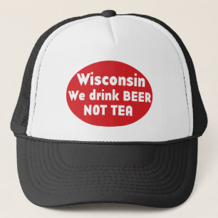 Wisconsin röd etikett truckerkeps