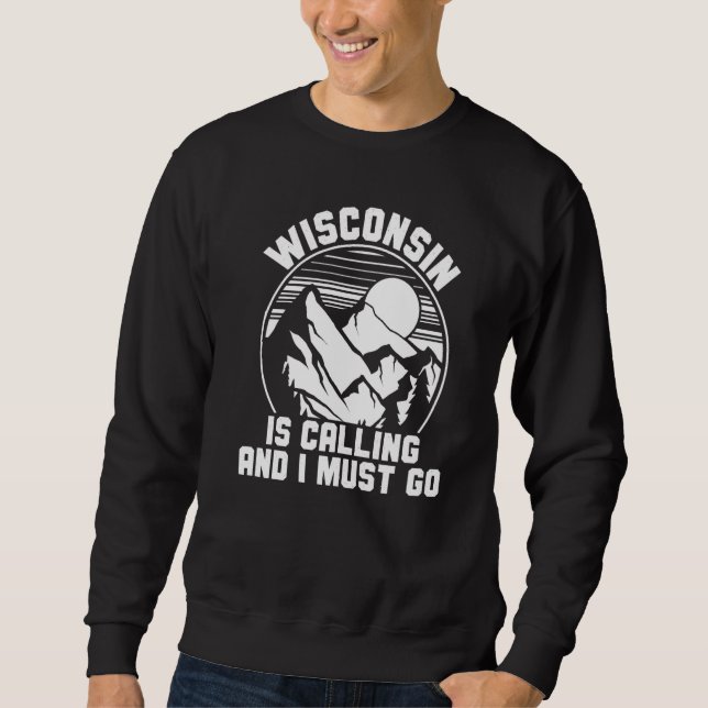 Wisconsin ropar och jag måste åka  1 lång ärmad tröja (Framsida)