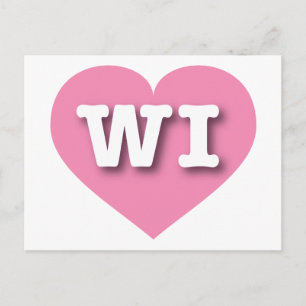 Wisconsin Rosa Heart - I kärlek WI Vykort