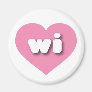 Wisconsin rosa hjärta - I kärlek wi Magnet