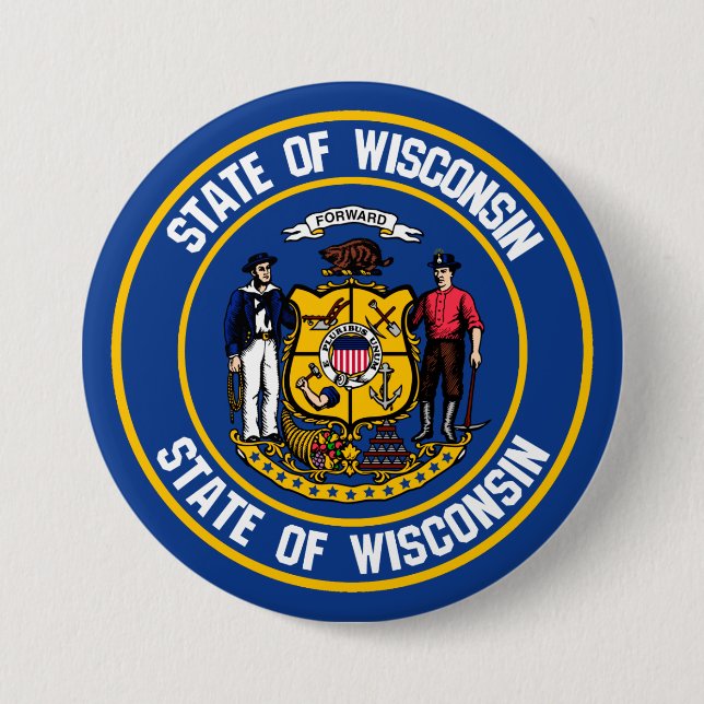 Wisconsin Round Emblem Knapp (Framsida)