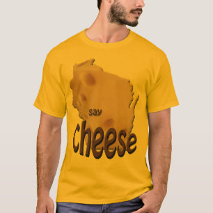 Wisconsin säger Cheese Manar Guld T-shirt