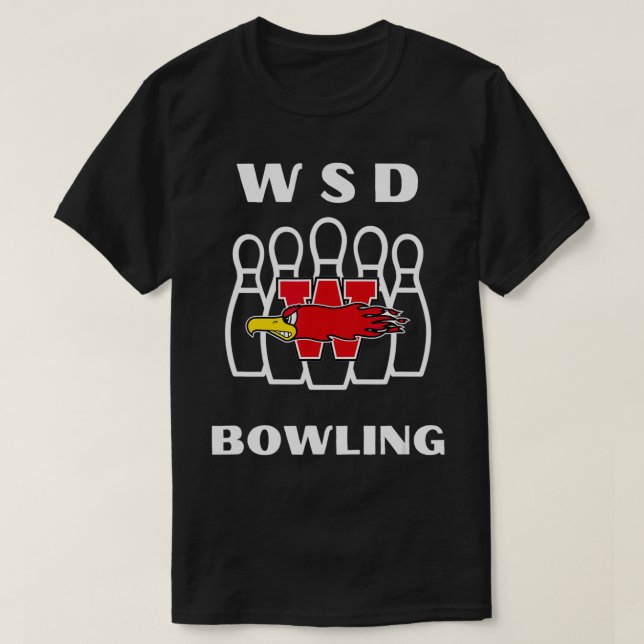 Wisconsin School for Dövet Firebird Bowling T Shirt (Design framsida)