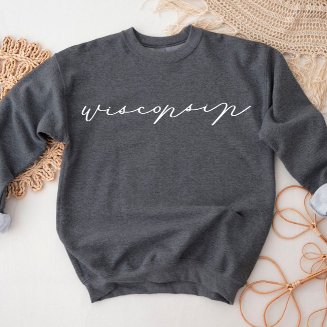 Wisconsin Script State Women's Sweatshirt T Shirt (Skapare uppladdad)