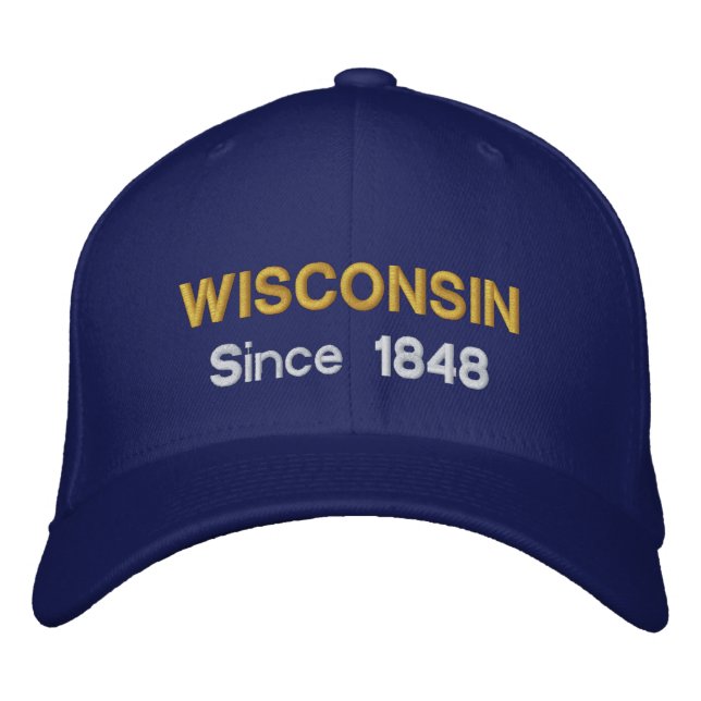 Wisconsin sedan 1848 broderad keps (Framsida)