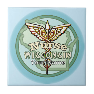 Wisconsin Sjuksköterska Caduceus Kakelplatta