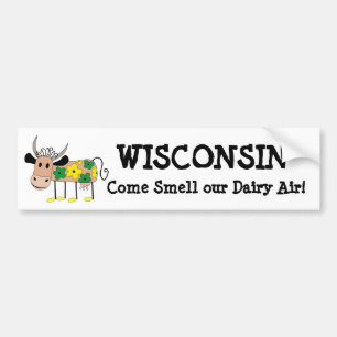 Wisconsin, Smell our Dairy Luft Humor Cow Shirt Bildekal