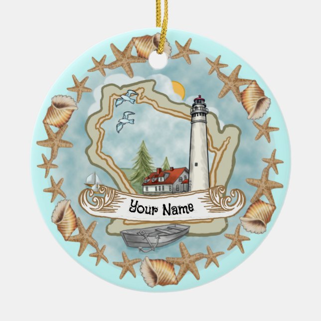 Wisconsin Snäckas Lighthouse Ornament (Framsidan)