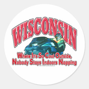 Wisconsin Snowmobile Runt Klistermärke