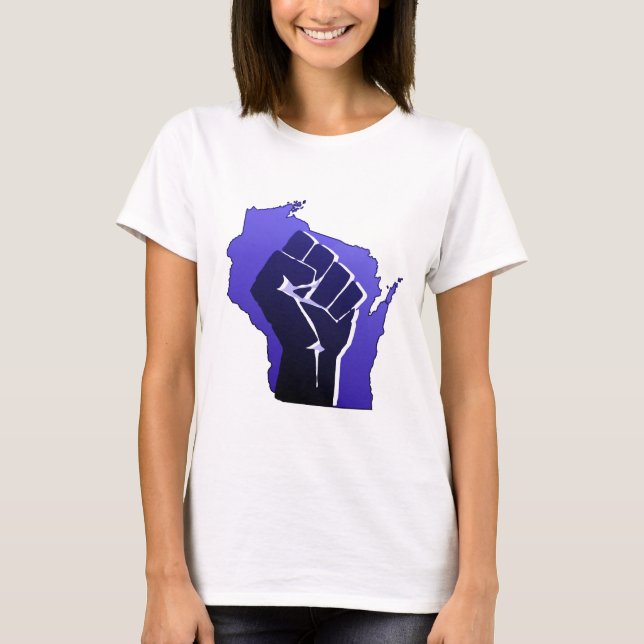 Wisconsin solidaritetnäve t-shirt (Framsida)