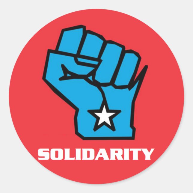 Wisconsin Solidarity Fist Runt Klistermärke (Framsida)