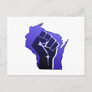 Wisconsin Solidarity Fist Vykort