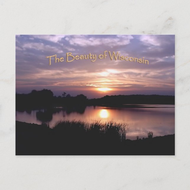 Wisconsin solnedgång vykort (Framsida)
